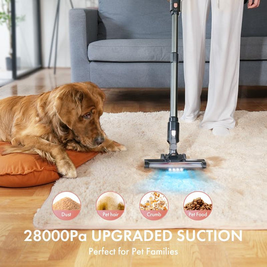 Homeika Cordless Vacuum Cleaner--H320, 28Kpa Powerful Suction, 380W Powerful Brushless Motor, 8-in-1 Lightweight Handheld Vacuum Cleaner, 50-Minute Runtime, Removable Battery, For Pet Hair and Carpets