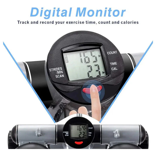 Mini Stepper with Resistance Bands & LCD Monitor Home Fitness Stepper Machine